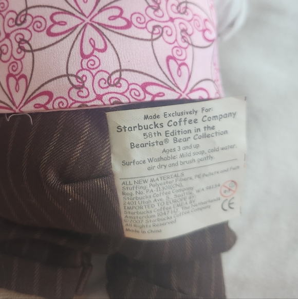 2007 Starbucks Bearista Bear Collection 58th 59th Valentines Day 9" Plush Set - Picture 6 of 15